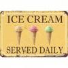 Metal Wall Art Vintage Ice Cream Decor for Kitchen