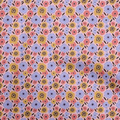 Cotton Flex Light Pink Fabric Floral Retro Sewing Craft Projects Fabric Prints By Yard 40 Inch