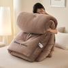 2025 Solid Color Autumn and Winter Student Dormitory Quilt Milk Fleece Quilt Double-sided Fleece Thickened Quilt