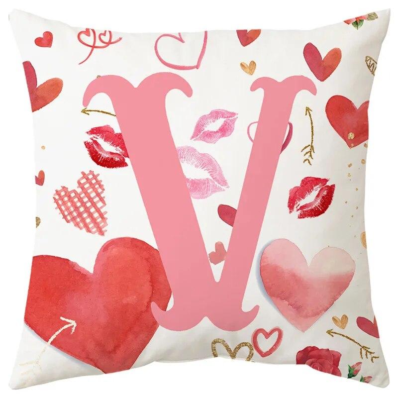 Rosa Valentinstag Druckmuster Sofakissenbezug Kissenbezug Heimparty Auto Bettwäsche