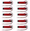 10 LED Side Markers with Red Emissions for 12V Vehicles,