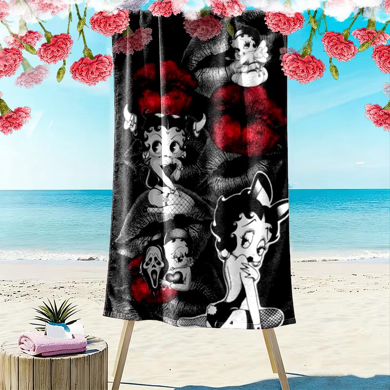 Betty Boop Beach Towel, Large Soft Quick Dry Towel for Beach Camping Swimming