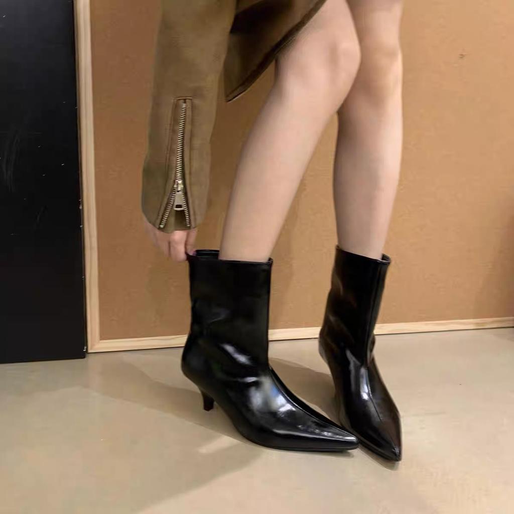 Pointed thin heel casual short boots women's 2025 autumn and winter new versatile temperament comfortable fashion boots thin boots high heel boots