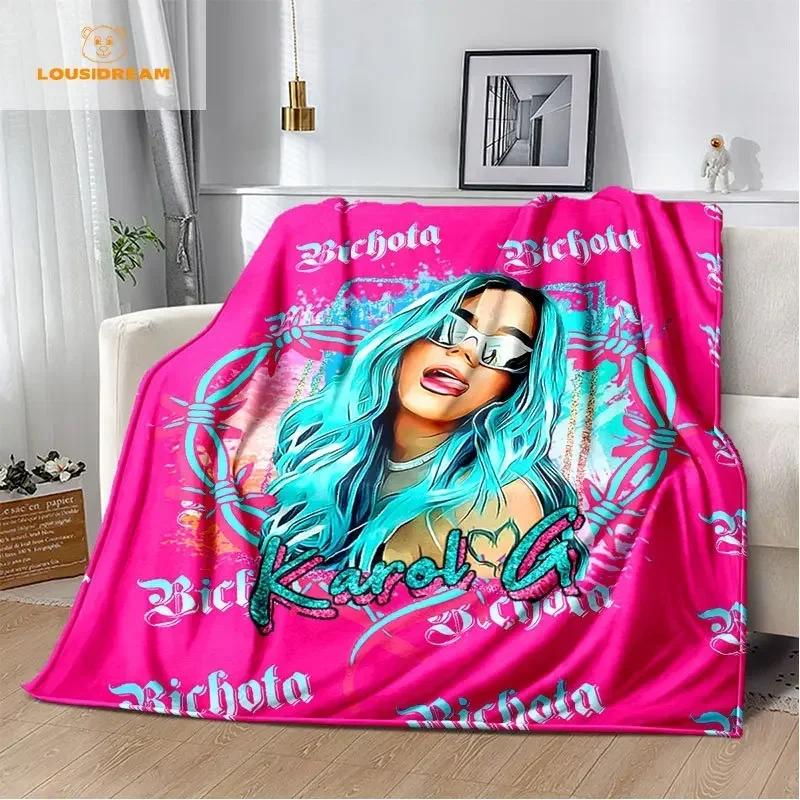 Karol G Bichota Throw Blanket Cozy Plush Lightweight Home Textile for Bed Couch Comfort