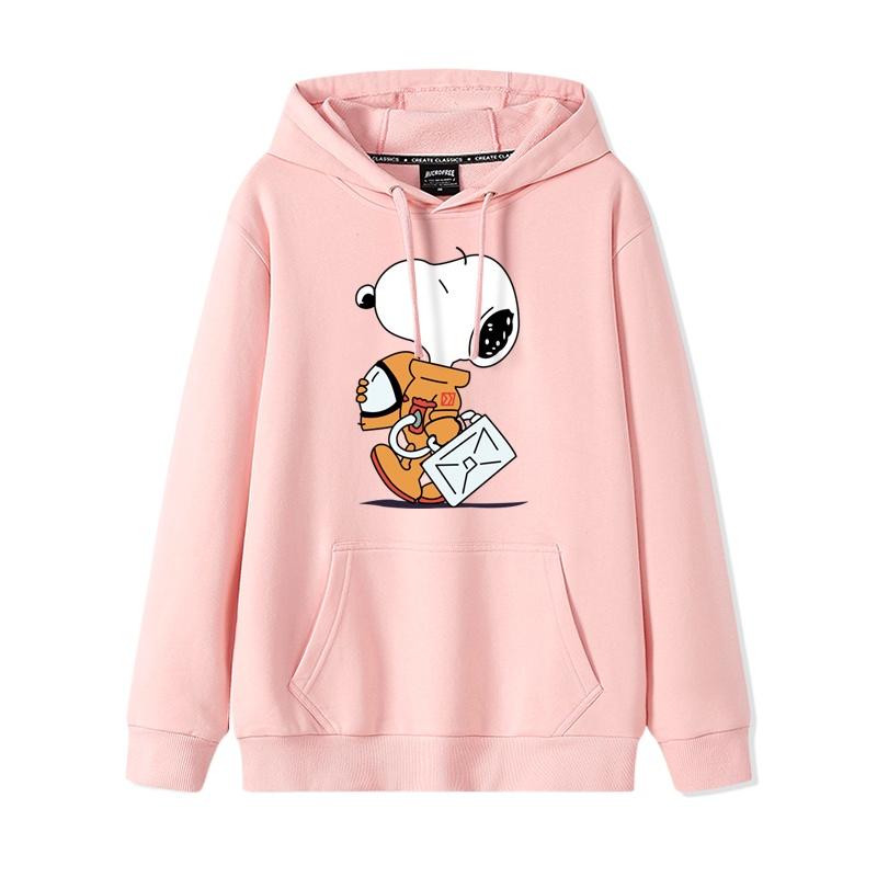 Nový karikatúrny sveter s potlačou Snoopy s kapucňou, zlatíčko, dámsky roztomilý kreslený voľný kabát, mikina s kapucňou, pár, ležérny, všestranný módny