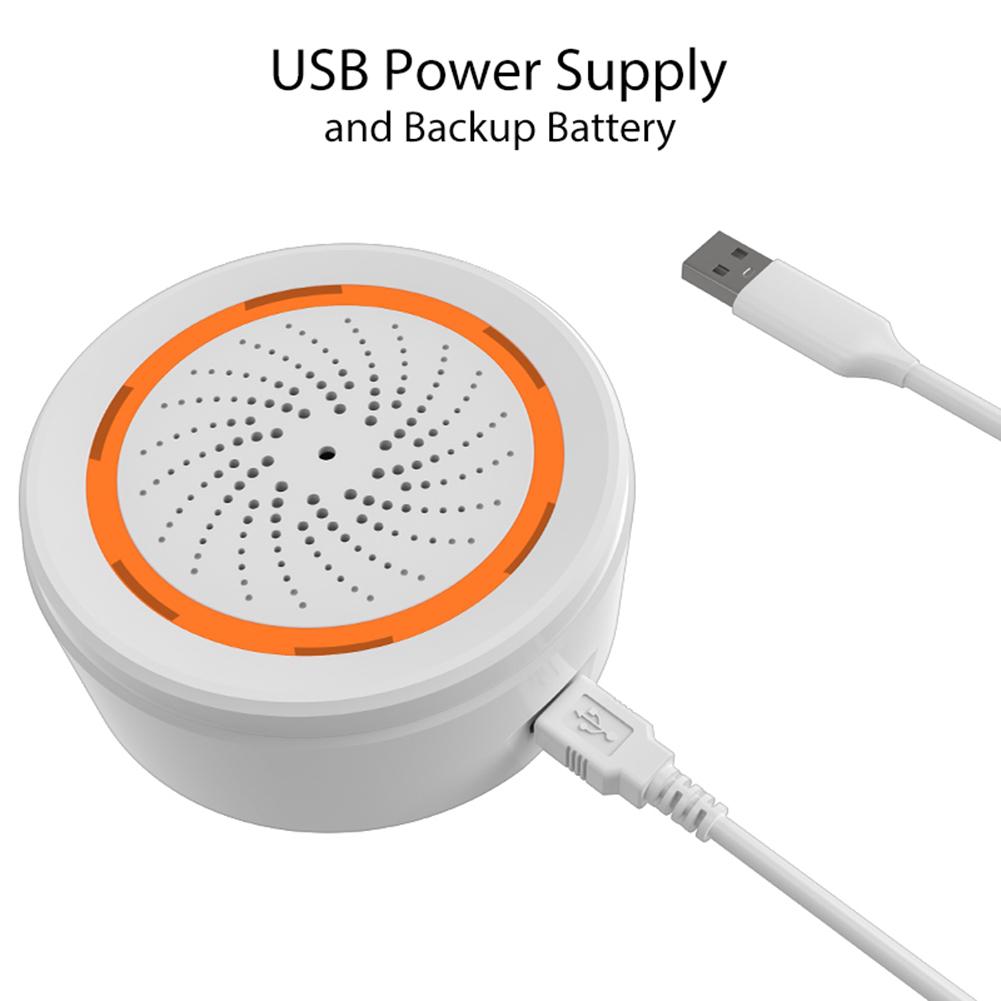 Smart Siren Alarm Tuya Zigbee Sound Light Sensor Smart Alarm Siren 90Db Alert App Remote Control Home Security Protection System