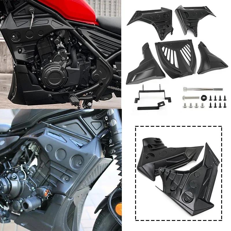 For Honda Rebel CMX 300 2017-up Motorcycle Engine Guard Cover Lower Spoiler Belly Pan Fairing Mounting Bracket Matte Black