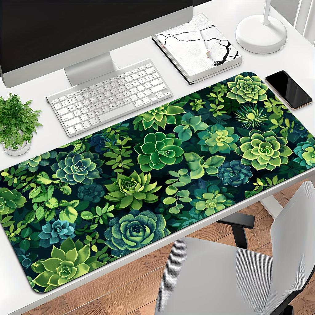 Succulents Mouse Pad Desktop Mat Table Mat Anti-slip Mouse Pad Washable Rubber Mouse Pads Flesh Green Desk Gadget Pc Gaming
