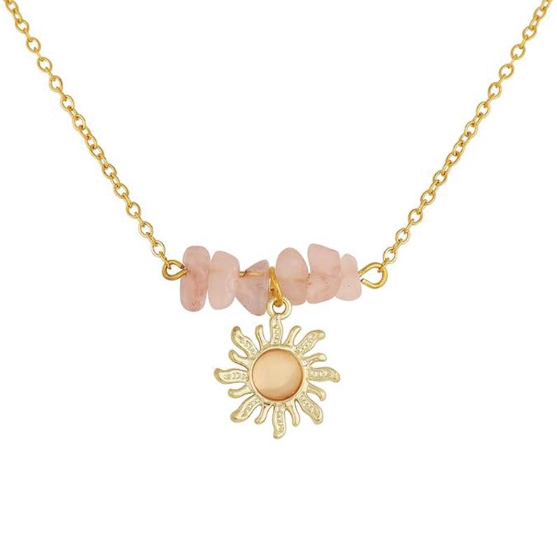 Ожерелье из хрустального агата европейского и американского производства: Подвеска «Подсолнух», Creative Light Luxury, универсальная женская цепочка на ключицу.