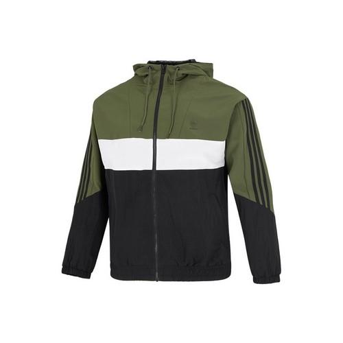 adidas Color-Blocked Sports Casual Hoodie Jacket for Men, Army Green S армия зеленый