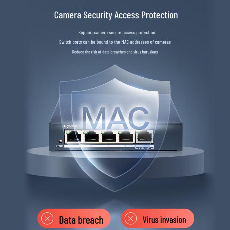 Hikvision 5-Port Gigabit Managed Cloud Switch CN plug (adapter included)