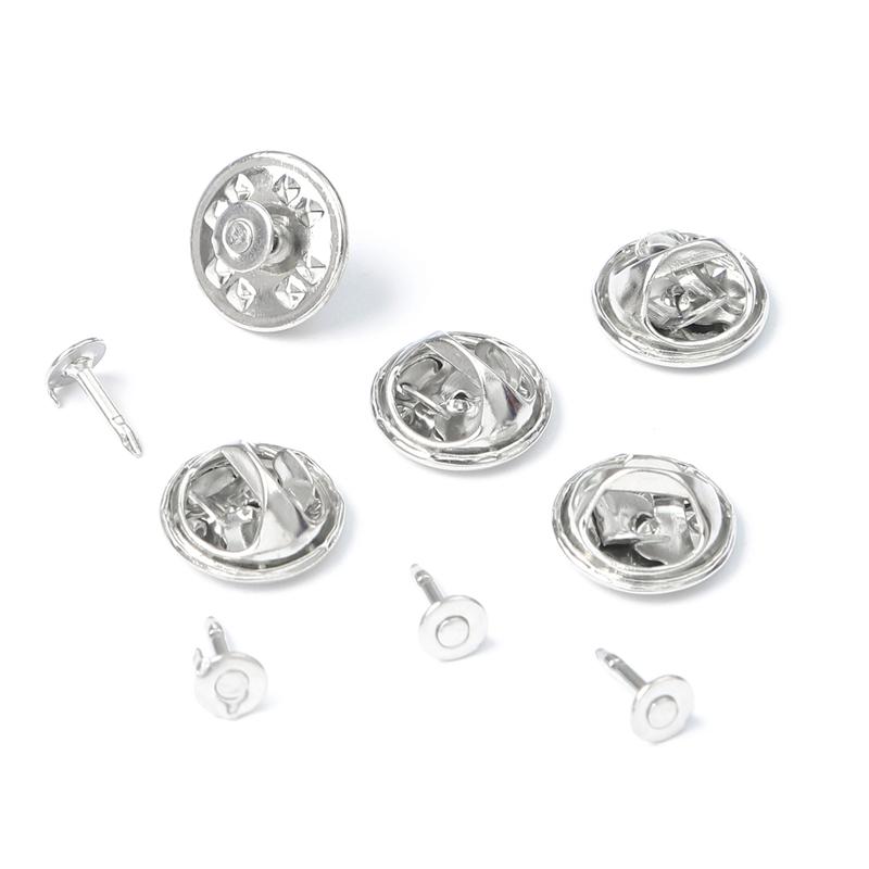 

30 компл./пакет, держатель для бейджа, застежка-бабочка, булавка на спине, брошь, крышка для ухода за клатчем, завязка для ногтей, задние пробки, родиевые ювелирные изделия, фурнитура роман серебряный