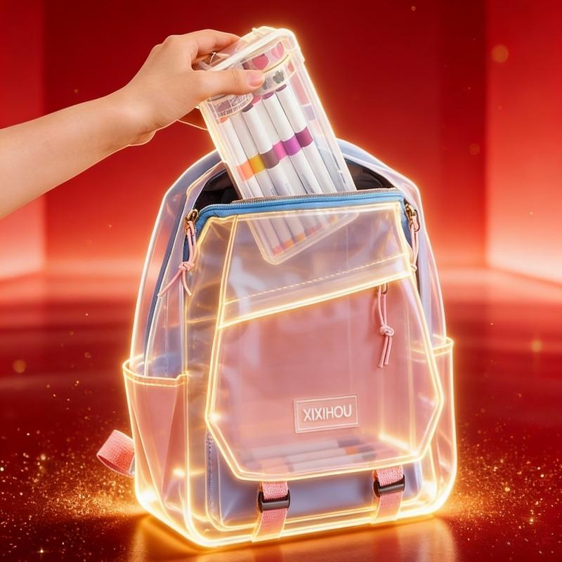 Large Capacity Transparent Pencil Storage Box Stationery Organizer For Kids Students