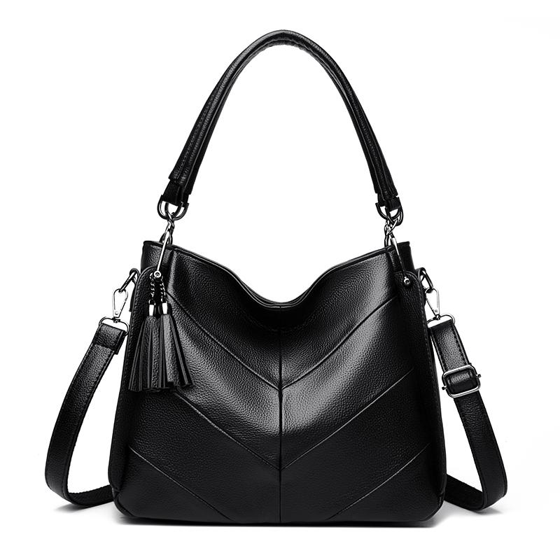 

High quality PU Elegant Women Messenger Bags Office Ladies Totes Pure high-capacity Handbag for female Crossbody Shoulder wallet чёрный