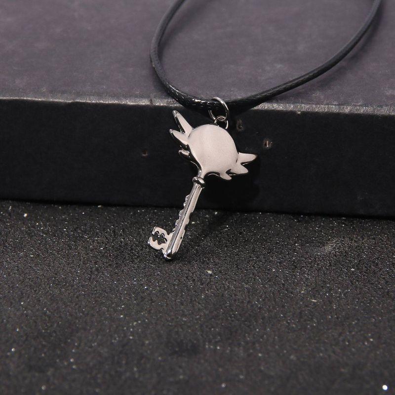 European and American Animation Hazbin Hotel Hell Inn Key Pendant Keekee Transformed into a Key Metal Necklace