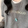 LATS Fashion Colorful Horse Pendant Long Necklace for Women Adjustable Sweater Chain Necklaces Jewelry Gifts Accessories