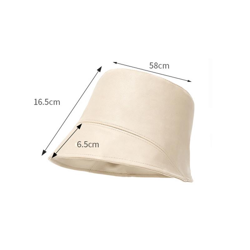 Unisex kapelusz typu bucket ze skóry PU - Stylowy, jednokolorowy kapelusz rybacki do noszenia na co dzień/w mieście (4 opcje kolorów)