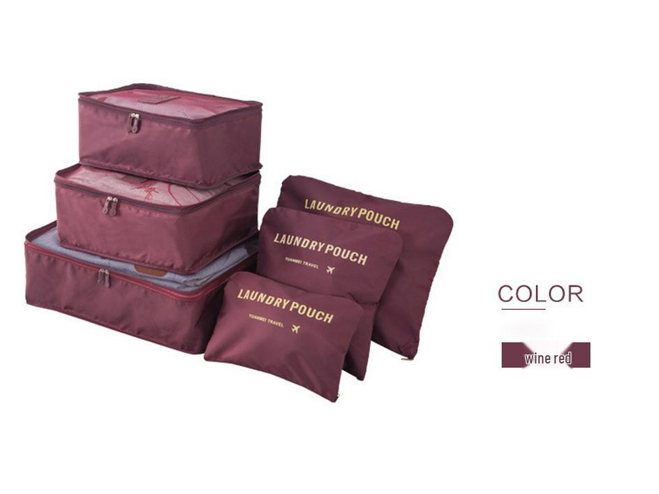 Spot Travel Six-Piece Set: Large Capacity Clothes Storage & Portable Toiletry Cosmetic Bags