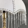 Luxus Tuch Klassische Lampe Schatten Nacht Lampe Abdeckung E27 Quaste Perle Lampe Schatten Schlafzimmer