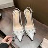 2024 New White Wedding Shoes European And American Bride Shoes High-Heeled Women With Pointed Single-Shoe Women