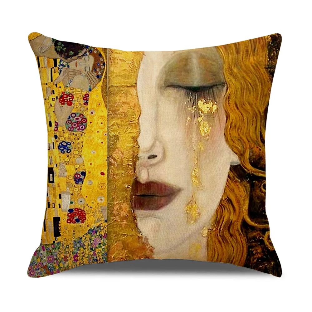 Vintage Art Cushion Cover Van Gogh Oil Painting Pillowcase Living Room Sofa Decoration