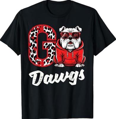 Bulldog Go Dawgs Men Women Kids Boys Youth Girls Teen T-Shirt