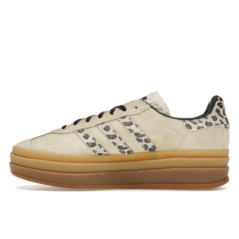 Adidas Gazelle Bold Cheetah Stripes Women Sneakers Tan Cream-White Core-Black JI1370