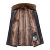Echtes Leder Kleidung Herren Mantel Fleece-gefüttert Verdicktes Fell Integrierte Winter Revers Herren Pelz Kleid Jacke