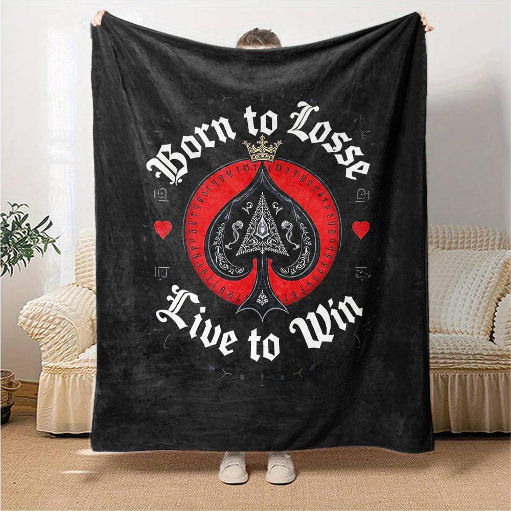 1pc Born To Lose Live To Win Soft Flannel All Season Throw for Home, Office, Outdoor UseDurable Comfort Soft Warm Throw for Home