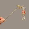 LED Lantern Dangling Hairpin Tassels Buyao Hair Stick Antique Acrylic Hair Pin for Female Chinese Costume Accessories