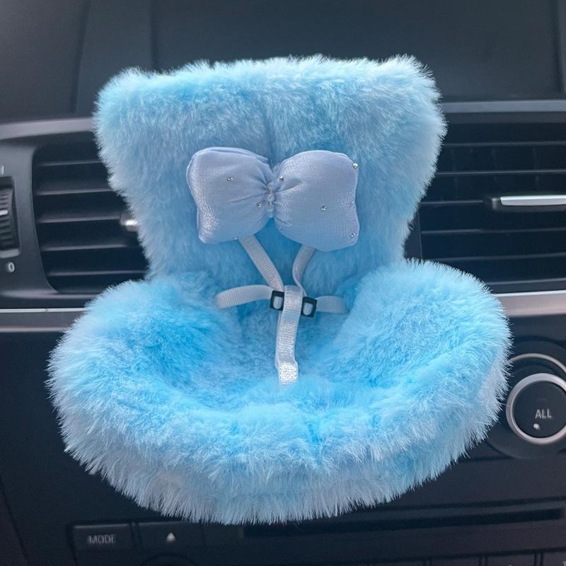 Sedile Labubu Fluff Giocattolo per auto moderazione Adatto per Labubu 2.0 Fragranza Decorazione bowknot