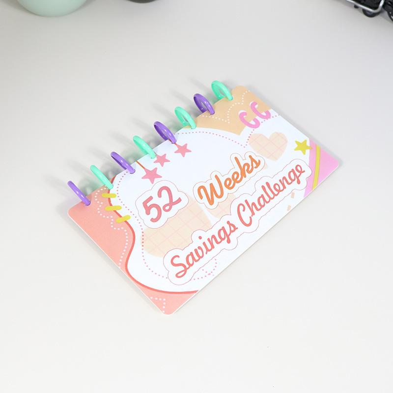 

1 шт. Папка-регистратор для сбережений, 52 недели сбережений, многоразовая бюджетная книга для планировщика экономии денег, Рождество, Хэллоуин, День благодарения розовый