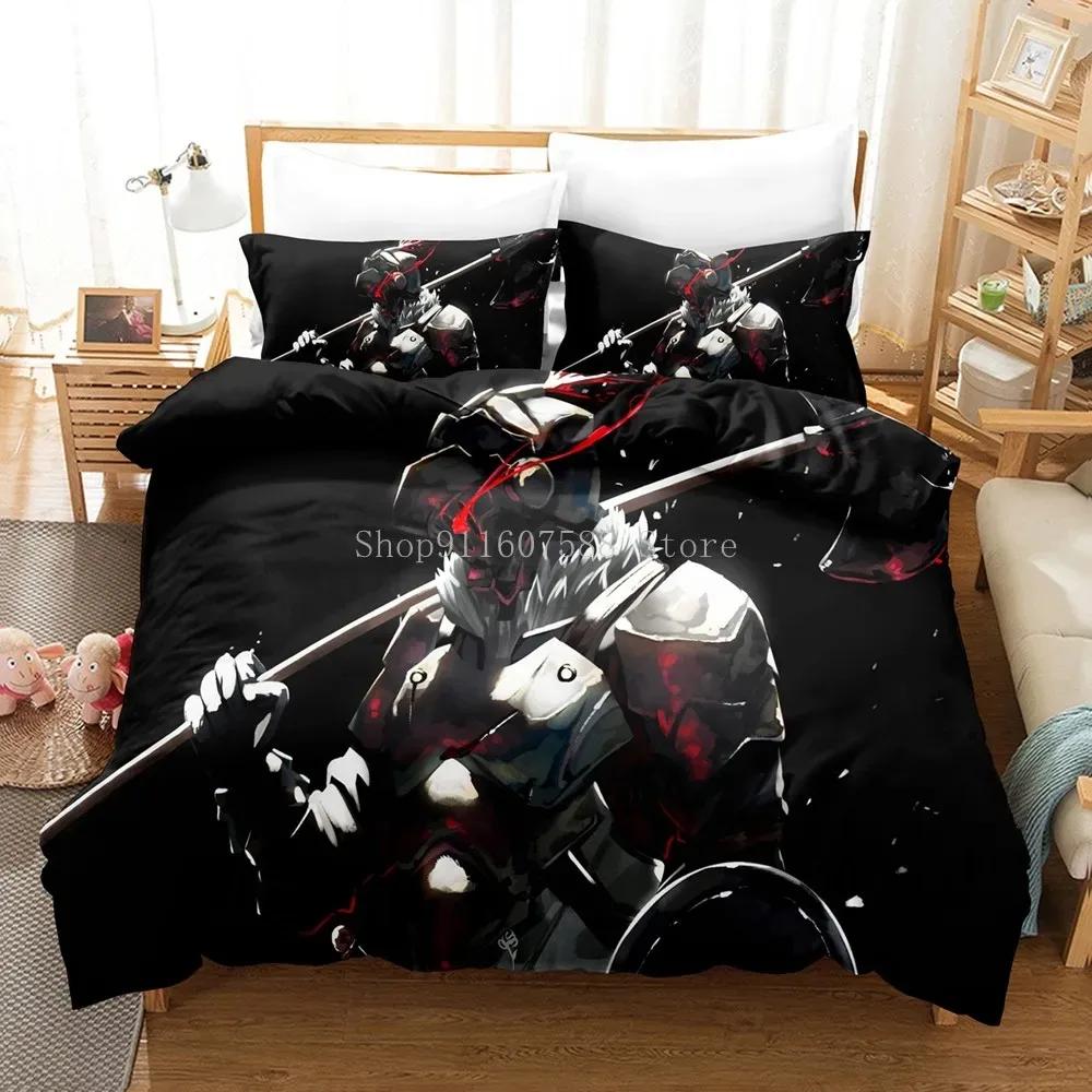 Comforter Bedding Set Anime Goblin Slayer And Lovely Bedclothes Queen King Size For Kids Adults Bedroom Decor
