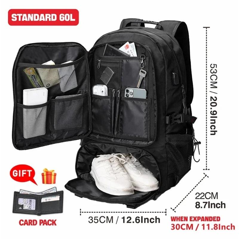 Travel Backpack Large Capacity Water-Repellent Usb Expandable Bag 17.3 Laptop Bag Men Outdoor Sports Backpacks Mochila
