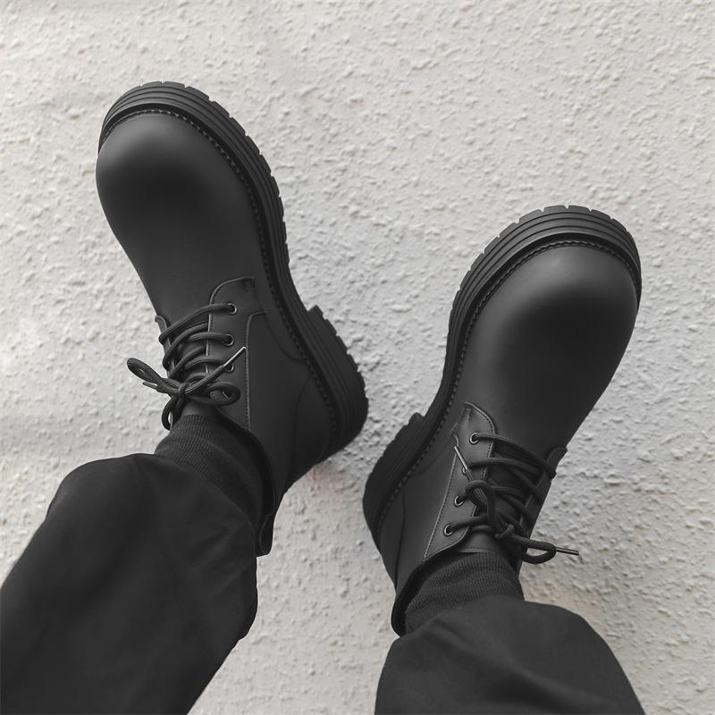 Martin boots men's summer platform heightening British style big head derby shoes medium help tooling Chelsea boots 70061-J