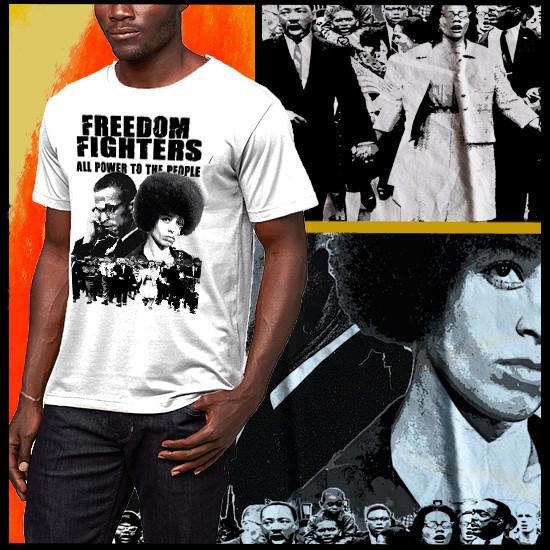 

Angela Davis T-Shirt Black History Month Civil Rights Pan-African melanin tee XL