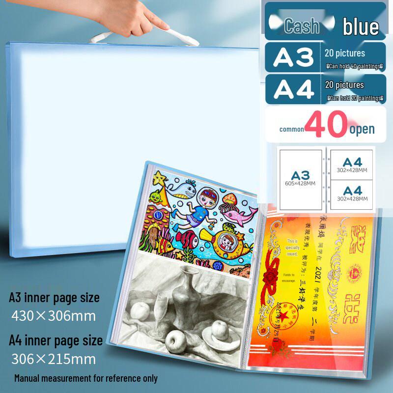Kunst- und Skizzenkollektion für Kinder: 2 Fotoalben, Aufbewahrung für Zeichnungen, Klammern für Papier/Poster, 3 Malbücher