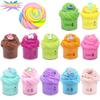 12pcs Round Jar Butter Slime 50ml Set Soft Rubber Clay Children's Stress Relief Toys Diy Birthday Gifts For Boys And Girls