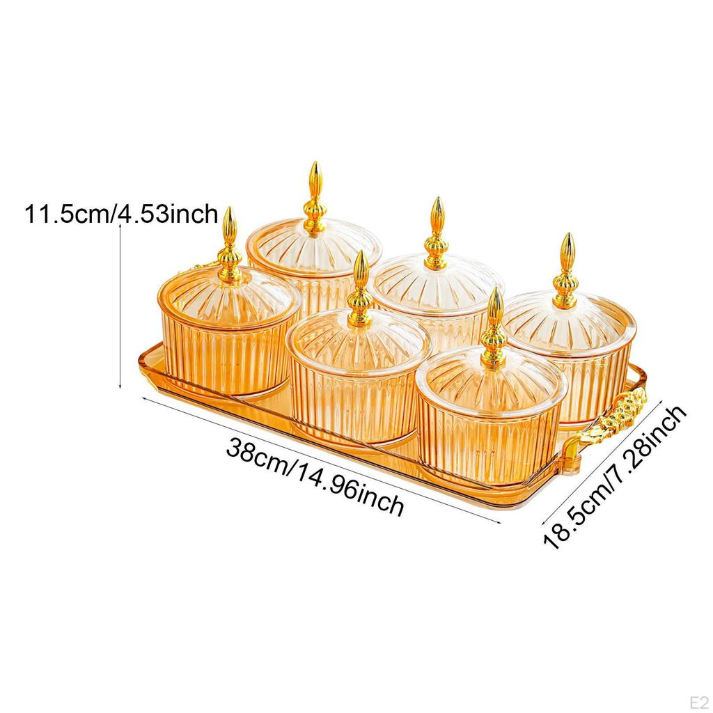 Divided Serving Tray Dish Dustproof Multifunctional with Lid Storage Container for Living Room