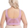 Plus Size Solid Color Breathable Hollow Out Sports Bra - Pullover Wireless Yoga Bra Light Support Thin