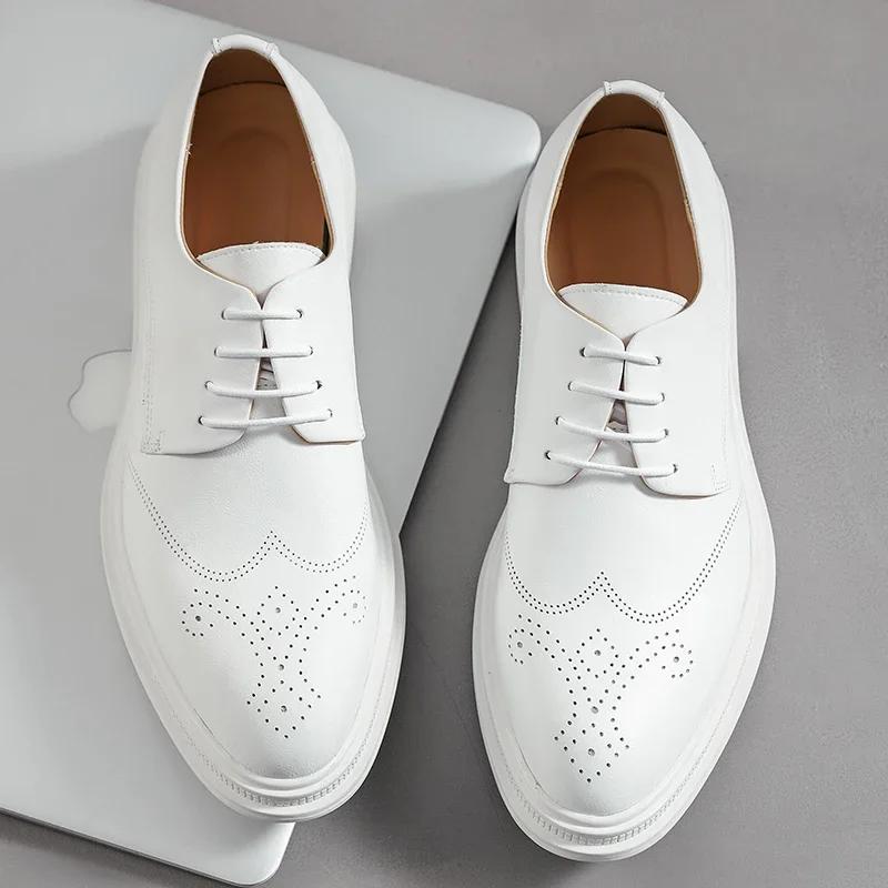2025 Spring New Luxury Brand Men's British Style Oxford Shoes Soled Formal Leather Shoes Classic Business Wedding Shoes