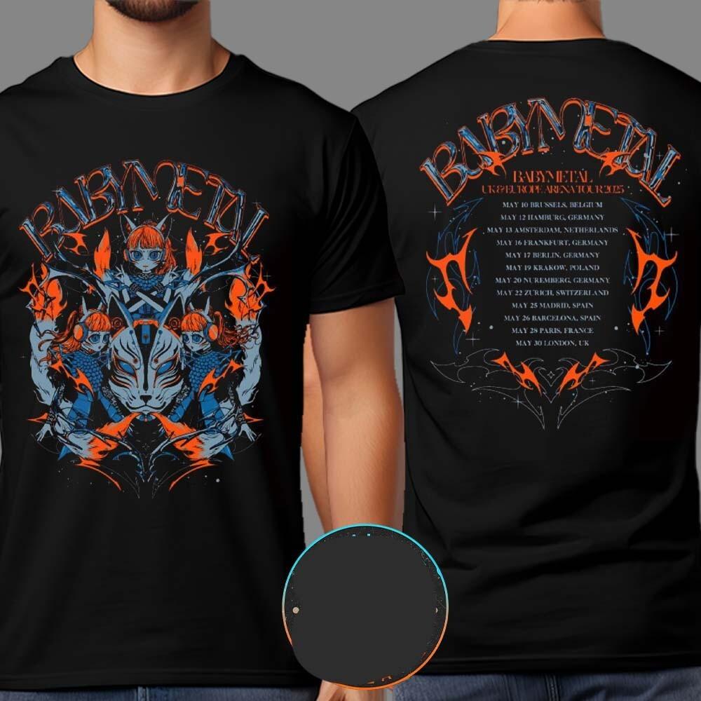 BABYMETAL 123 Thunder Merch Tee UK And Europe Arena Tour 2026 2 Sided Print Tee S