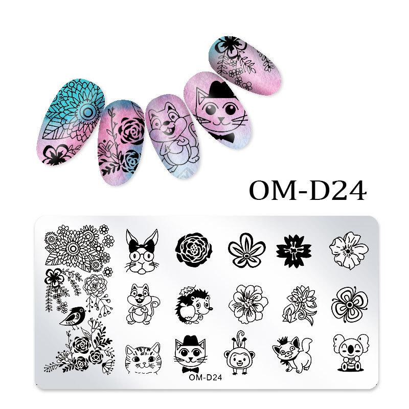 Nail Art Transfer Steel Plate, Rectangular Printing Oil Transfer Printing Steel Plate Blue Film Painted Board Omd Series