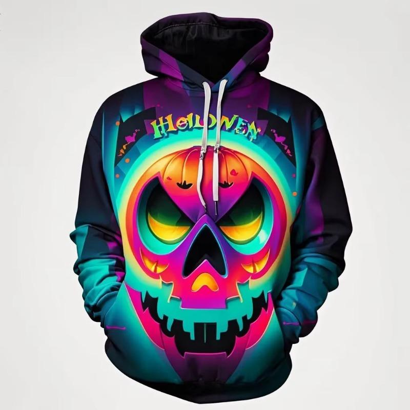 Men's Spring and Autumn Drawstring Hooded Sweatshirt with Colorful Symbol Print, Stylish, Comfortable, and Breathable Top