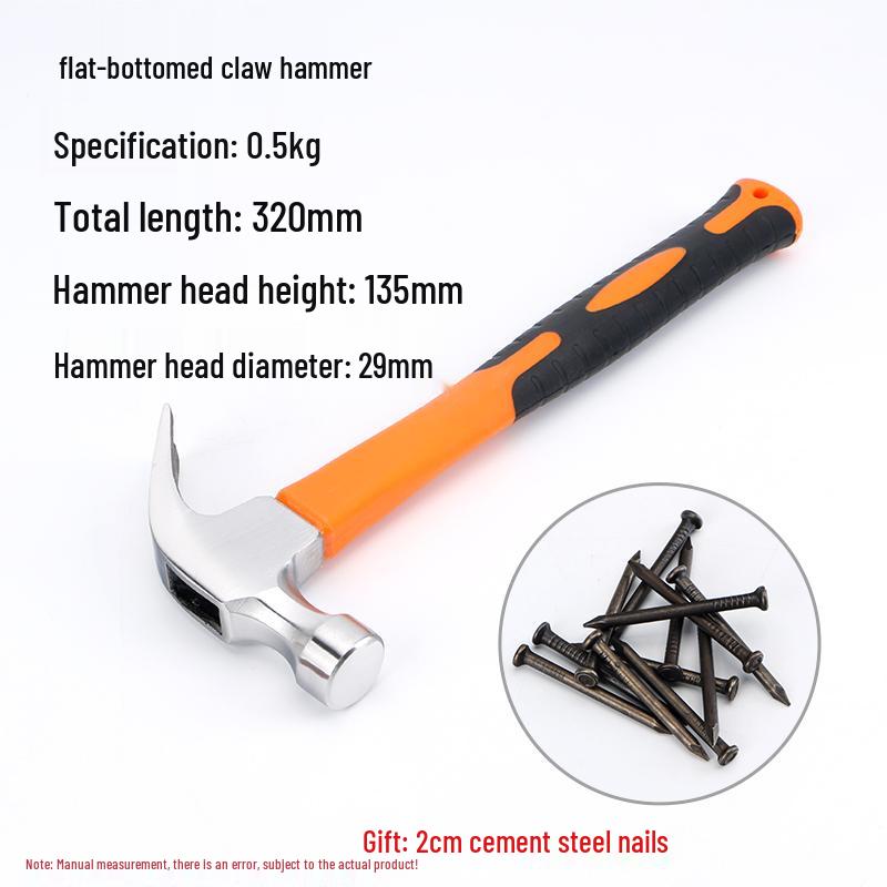 Multi-Function Claw Hammer with Nail Puller for Household, Woodworking, and Electrical Use