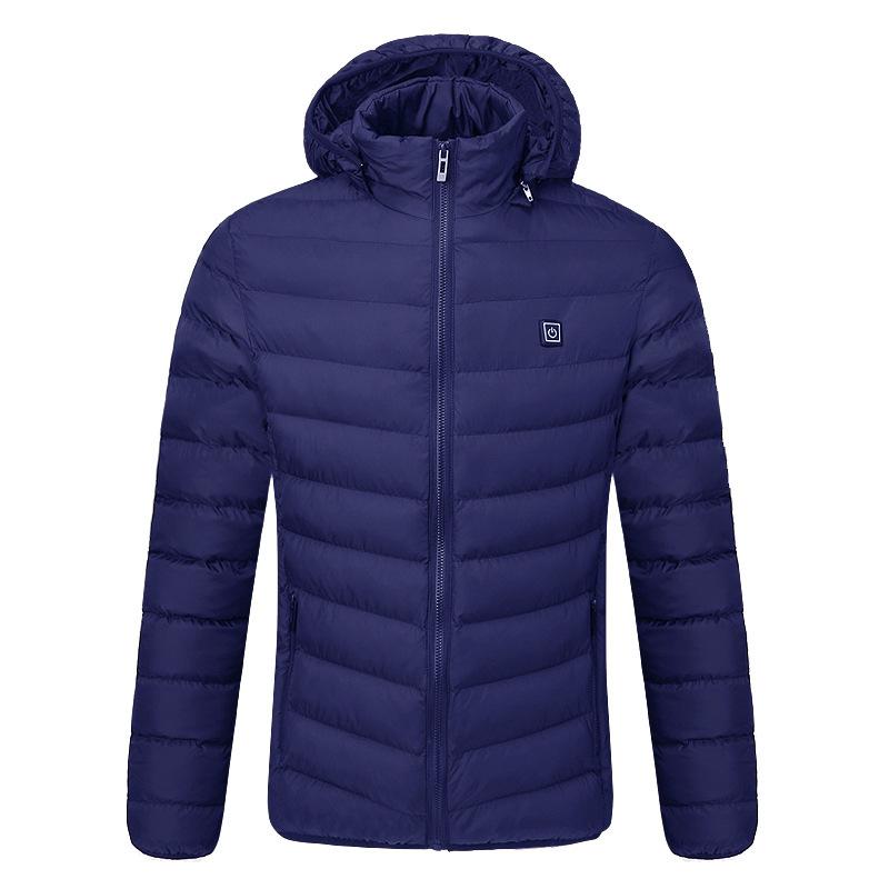 USB-Rechargeable Heated Winter Jacket - Men's 2/4/9-Piece Smart Heating Cotton Coat