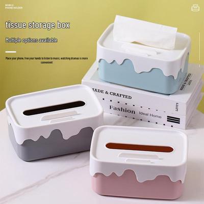 Creative Tissue Box with Phone Holder - Cute Living Room Napkin Storage