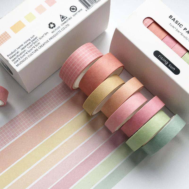 20-Roll Retro Washi Tape Set for Journals and DIY Crafts, Divider Line, Colorful Stickers