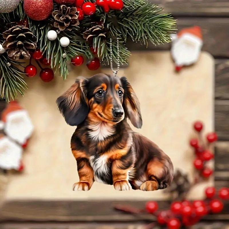 Whimsical Cute Acrylic Dog Car Pendant For Trendy Keychain And Bag Charm Decoration