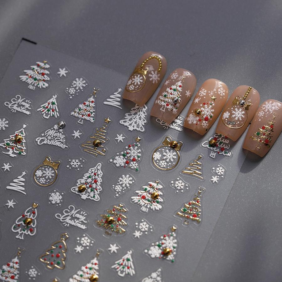 

TENSOR Gold Christmas Tree 3D Ferrite Self-Adhesive Nail Sticker TL-274